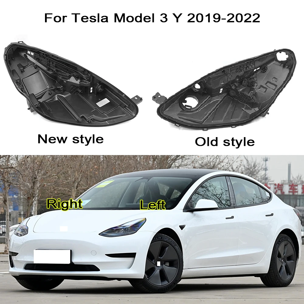 

For Tesla Model 3/Y 2019-2022 Fit Front Headlight Base Cover Head Light Back Lid Head Lamp Back House Headlamp Rear Shell