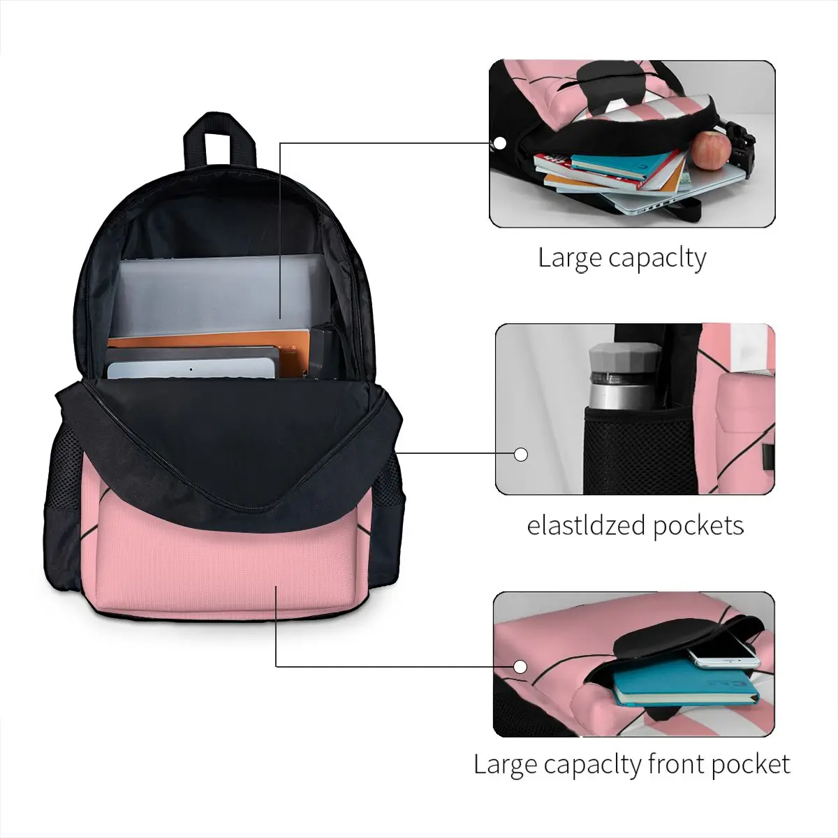 Biene und Welpen Katze Temp Arbeits aufgabe horizontale Rucksäcke Bücher tasche Schult aschen Cartoon Kind Rucksack Laptop Rucksack Umhängetasche