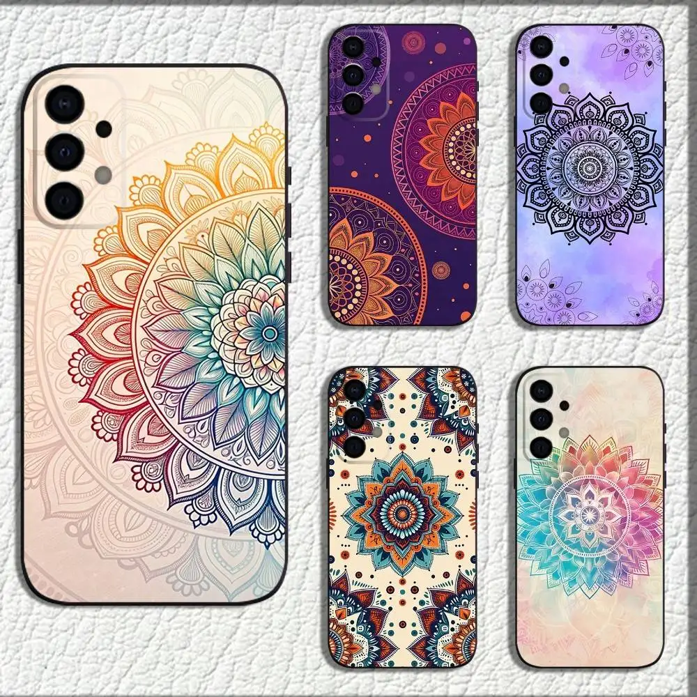

Mandala Art Phone Case For Samsung Galaxy A73,72,71,A52,51,40,41,A22,A32,31,A13,12,Note20 Soft Black Shell