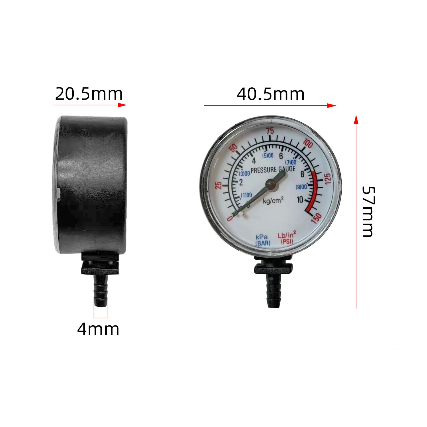 4mm Plastic Air Pump Pressure Gauge For Car Air Pump 40 PSI Tire Inflator Tool For Car Tire Inflator Pump Tool