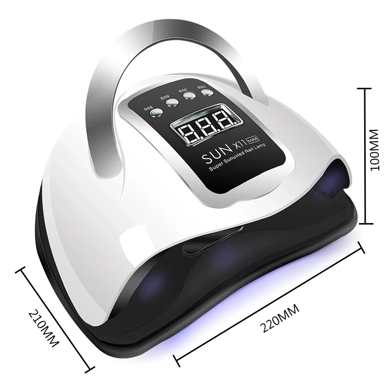 SUN X11 MAX المهنية مسمار تجفيف مصباح للتقليم 280 واط الأظافر هلام آلة تجفيف البولندية مع الاستشعار التلقائي الأشعة فوق البنفسجية LED مسمار مصباح