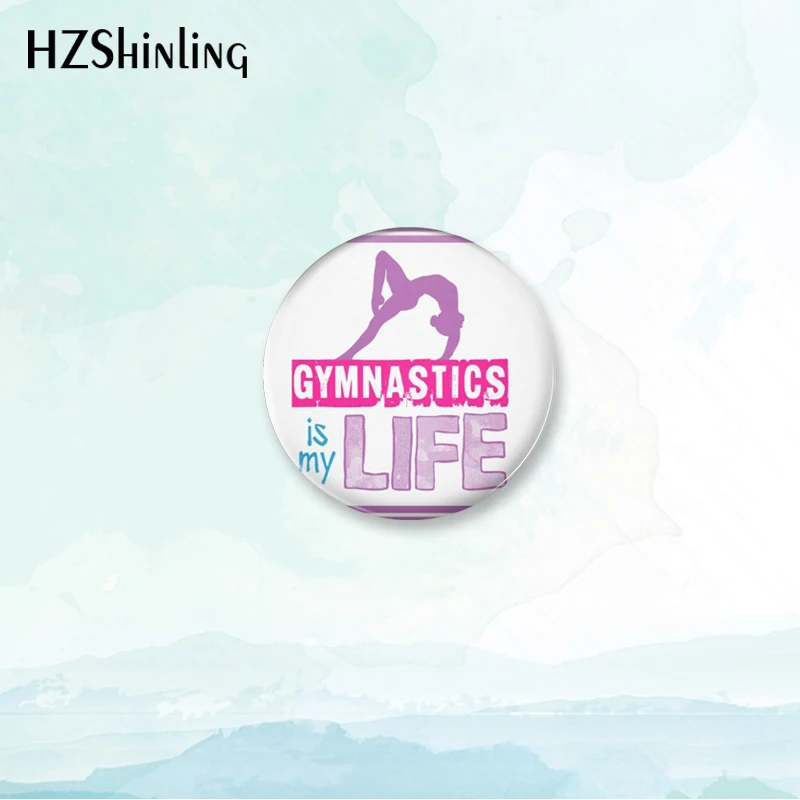 2023 New Love Gymnastics Badge Brooch Rhythmic Gymnastics Button Pin Backpack Decoration Pins Round Jewelry Women Gift