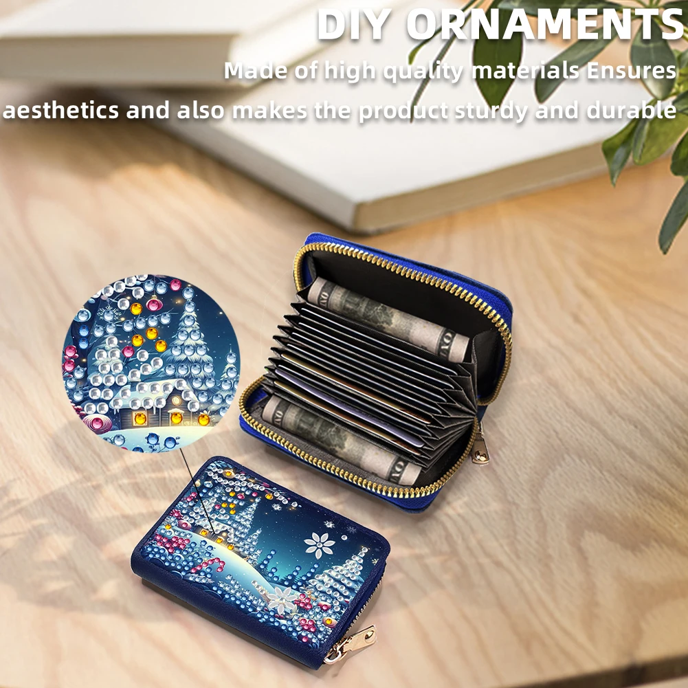 

DIY Diamond Art Diamond Dot Card Pack 5D Diamond Painting Pouch (Snow Scene)