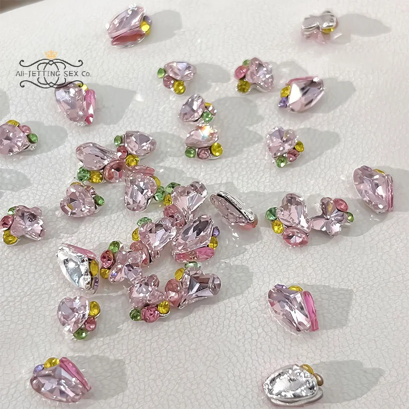 2Pcs Manicure Accessories Luxury Nail Crystal Pile Sparkling Handmade Decoration Charm Shiny Rhinestone Jewelry