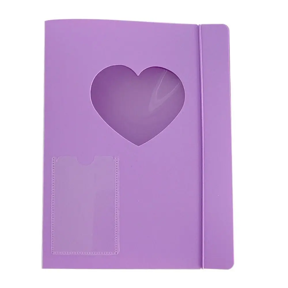 شفاف A5 Photocard غطاء الموثق شكل قلب باستثناء الصفحات الداخلية بطاقة الموثق غطاء دائم فضفاضة ورقة ألبوم بطاقة الصور