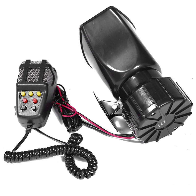 EAFC Car Horn 7 Sounds Car Siren Air Horn Tone Car Siren Horn Microphone PA Speaker System Emergency Amplifier Siren 12V