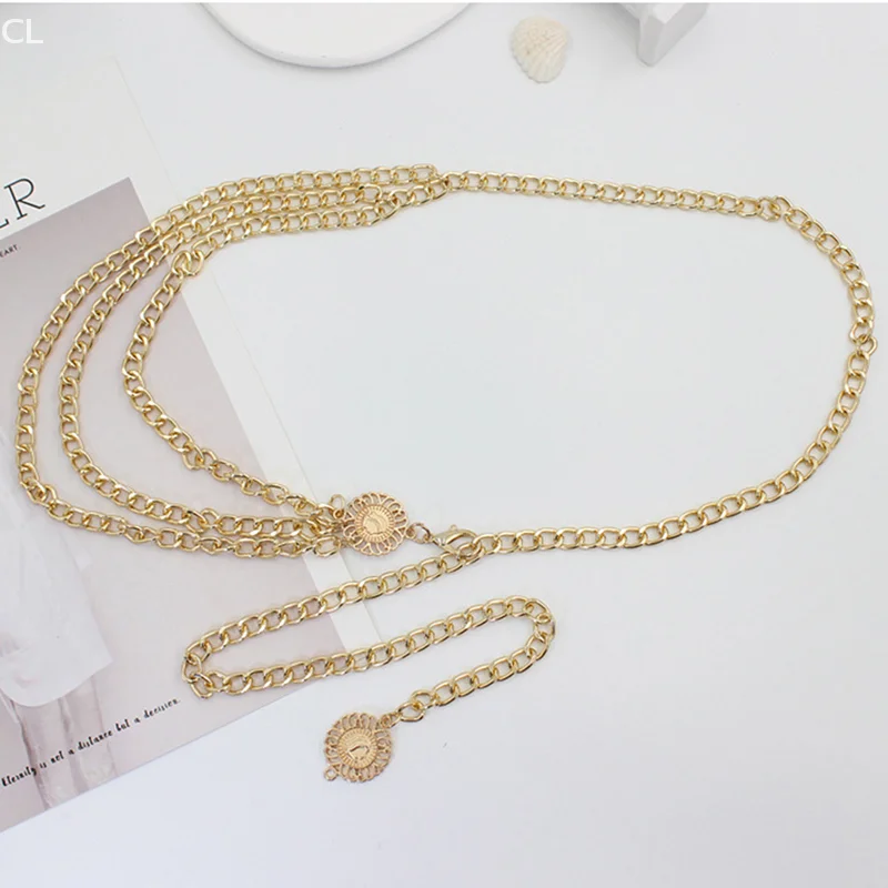 Hip High Waist Gold Silver Color Narrow Metal Body Chain Chunky Fringes New Boho Sexy Women Long Tassel Fashion Belt