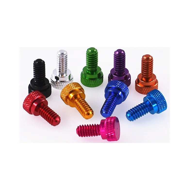 Weiyi 10 Stück 6 # -32 1/4-20 UNC Bunte Aluminiumlegierungs-Daumenschrauben PC-Seitenplattenschraube Gerändelte Handschrauben Eloxiert in 10 Farben – Detail 9