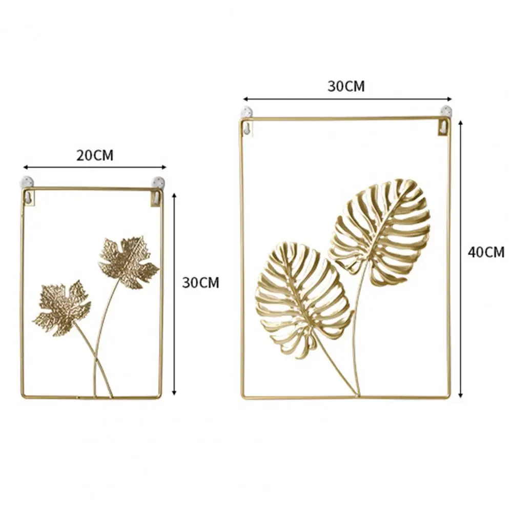 Iron Nordic Home Wall Decor Macrame Wall Hanging Decor Metal Round Gold Ginkgo Leaf Wall Stickers Decoration Decorative Wall Led