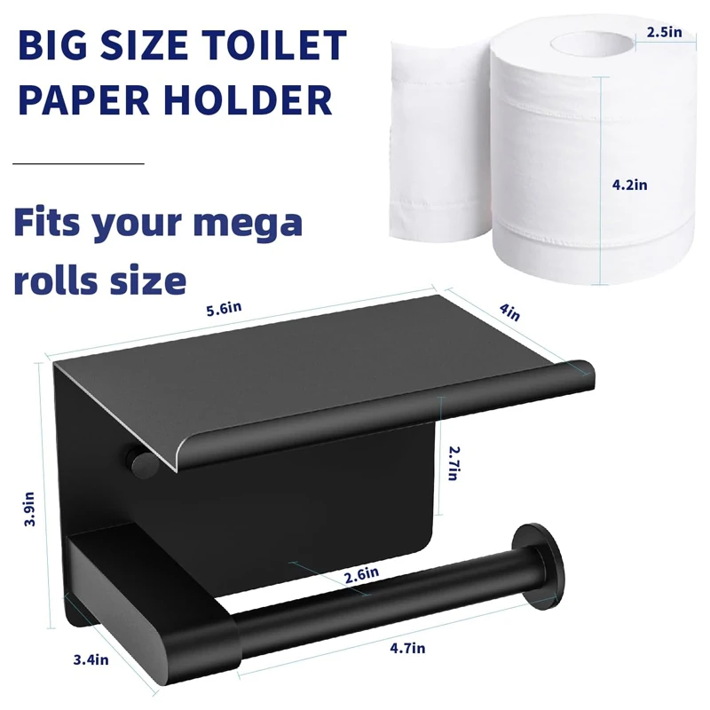 Stainless Steel Bathroom Paper Holder Toilet Roll Holder No Drilling Wall Mount WC Paper Phone Holders Home Paper Towel Holder