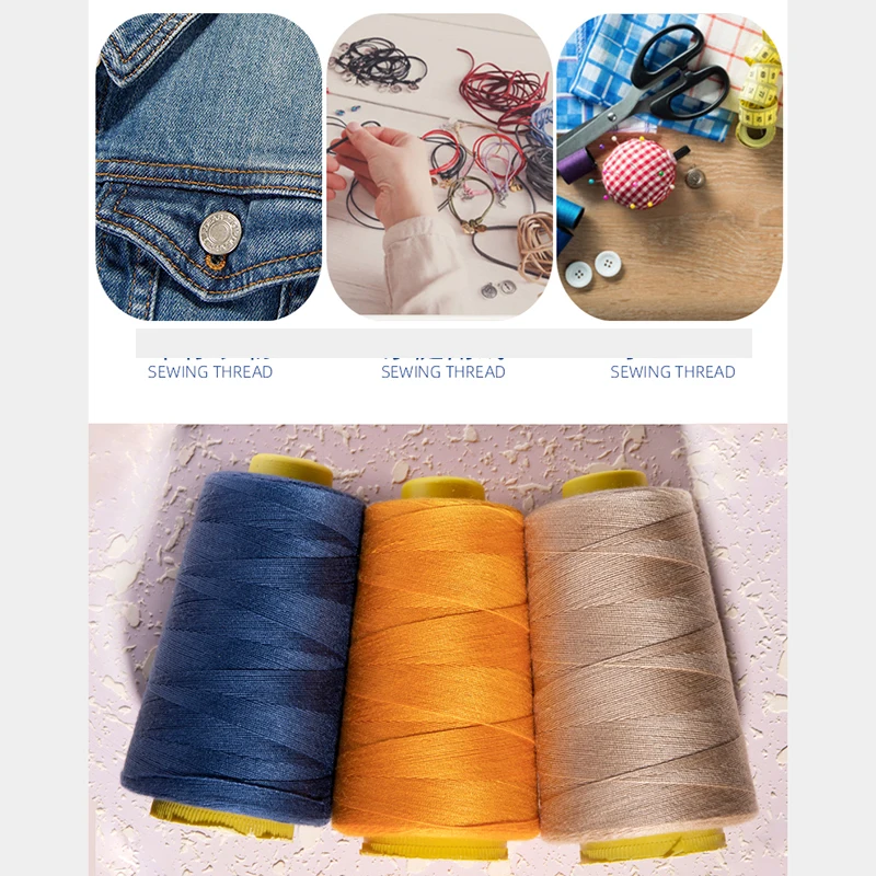 Thicken 203 Denim Sewing Thread Color Polyester Stitching Thread Sewing Machine Household Needlework DIY Handmade Accessories