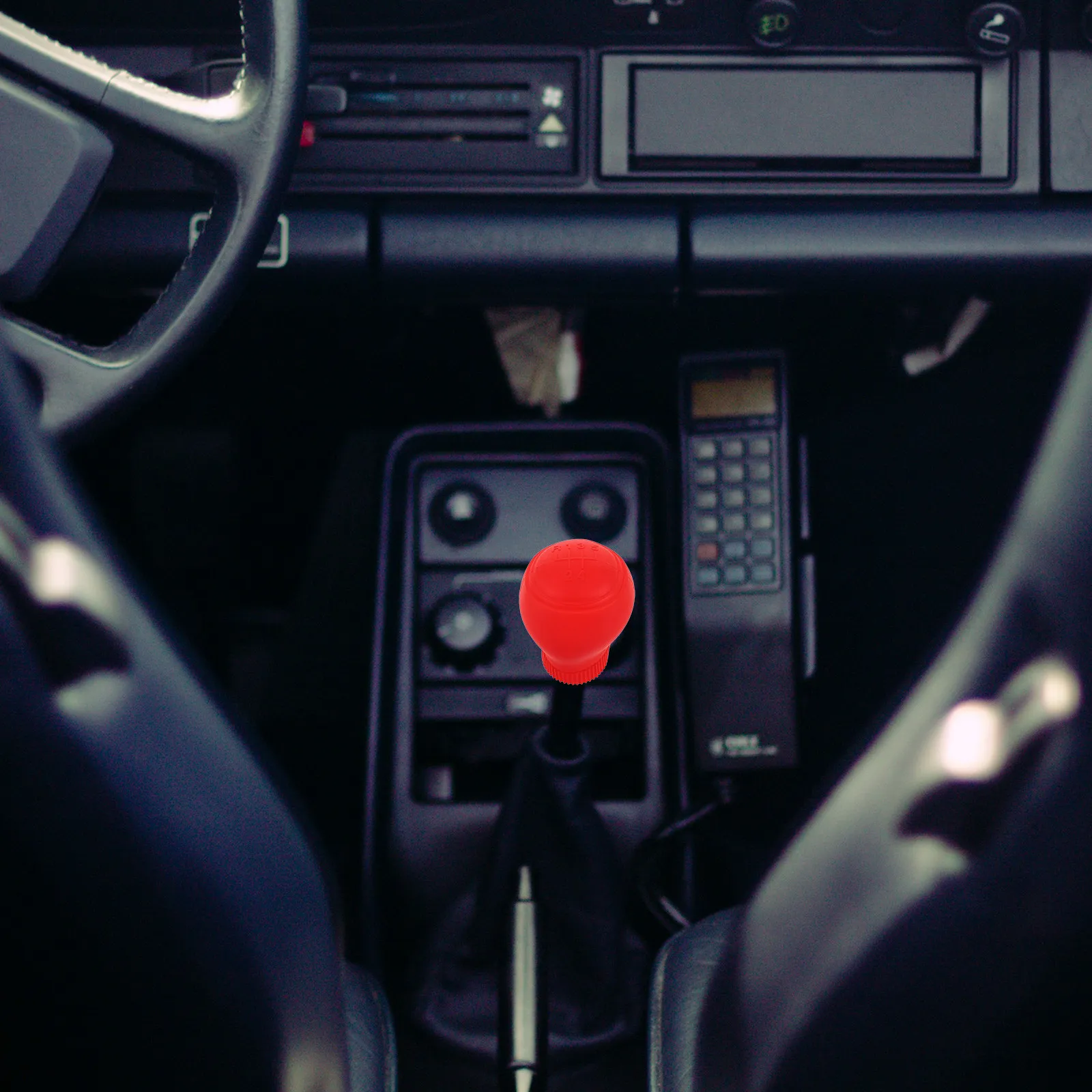 

2Pcs Universal Silicone Gear Shift Knob Cover Round Anti Slip Wear Resistant 5 Speed Manual Car Interior Accessories Red