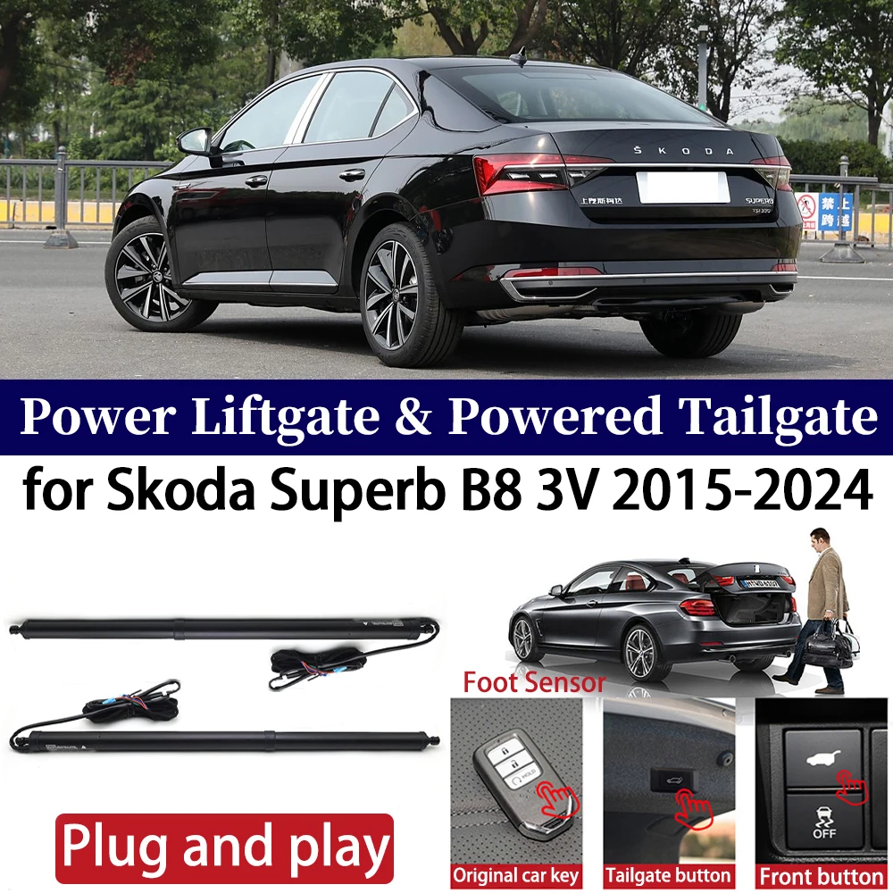 ZhuCamX for Skoda Superb B8 3V 2015-2024 Car Auto Power Electric Tailgate Liftgate Lift Trunk Closer System Boot Lift Motor Kit