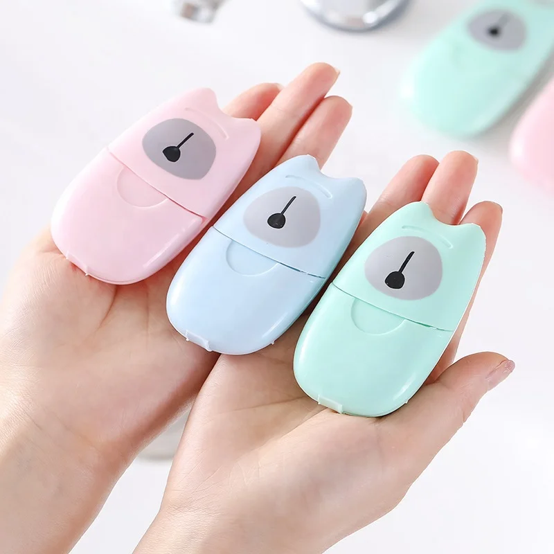 Portable Washing Hand Bath Travel Scented Foaming Small Soap Box Paper ravel Home With Cover Small/big Sizes candy color