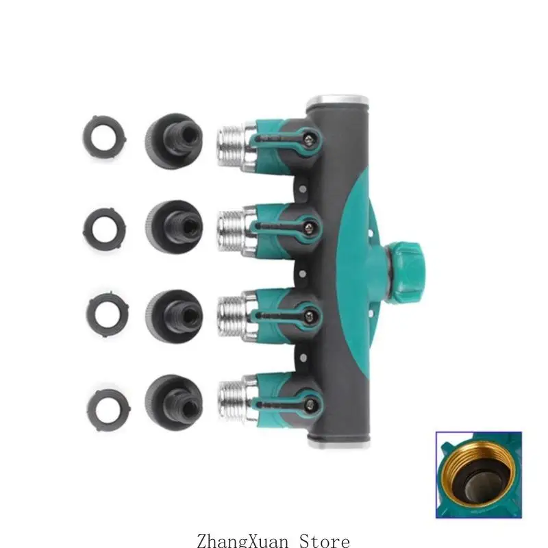 Praktischer 4-Wege-Wasserhahnteiler aus Metall für die Rasenpflege 3XUF – Detail 4