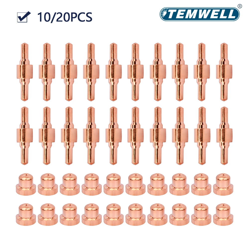 40pcs Consumables Nozzle Extended Tip Electrodes and Nozzles Plasma Cutting for PT31 LG40 WZ40 40A Air Plasma Cutter