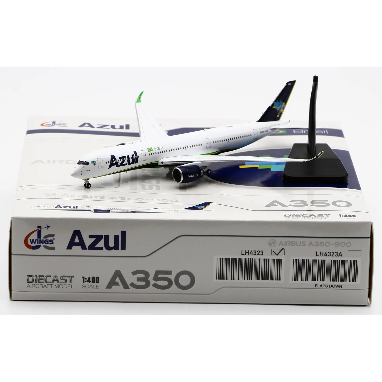 LH4323 Alloy Collectible Plane Gift JC Wings 1:400 Azul Airlines Airbus A350-900XWB Diecast Aircraft Jet Model PR-AOW With Stand