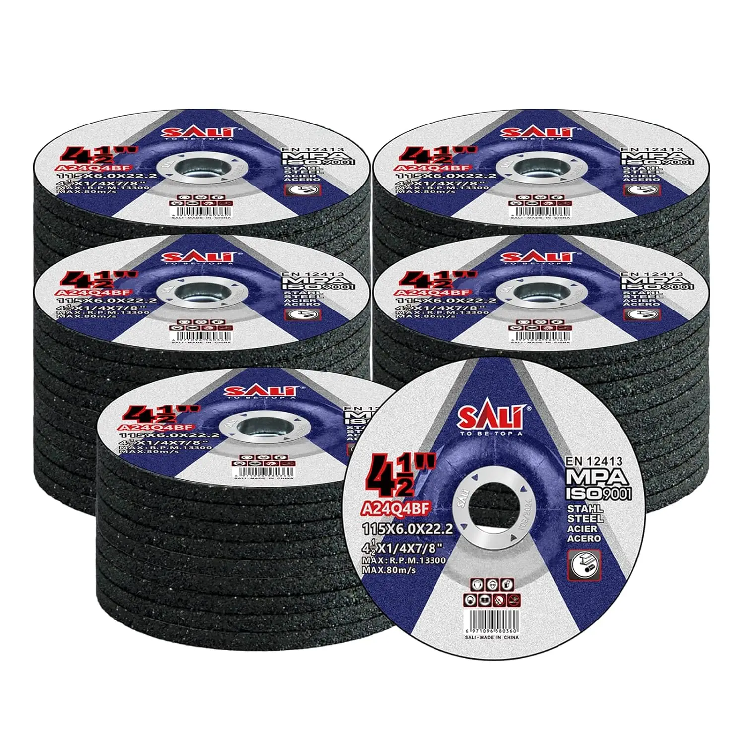 

50 Pack 4.5 Inch Grinding Wheels for Metal & Stainless Steel, Aluminum Oxide Discs for Angle Grinder, Depressed Center