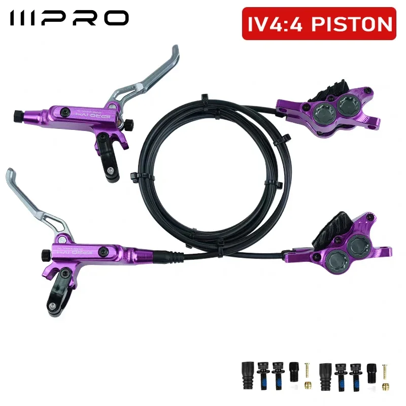 IIIPRO IV4 Fiets Hydraulische Remmen Set 4 Zuiger Fiets Hydraulische Schijfrem Set 160mm Road MTB Oliedruk Remschijf