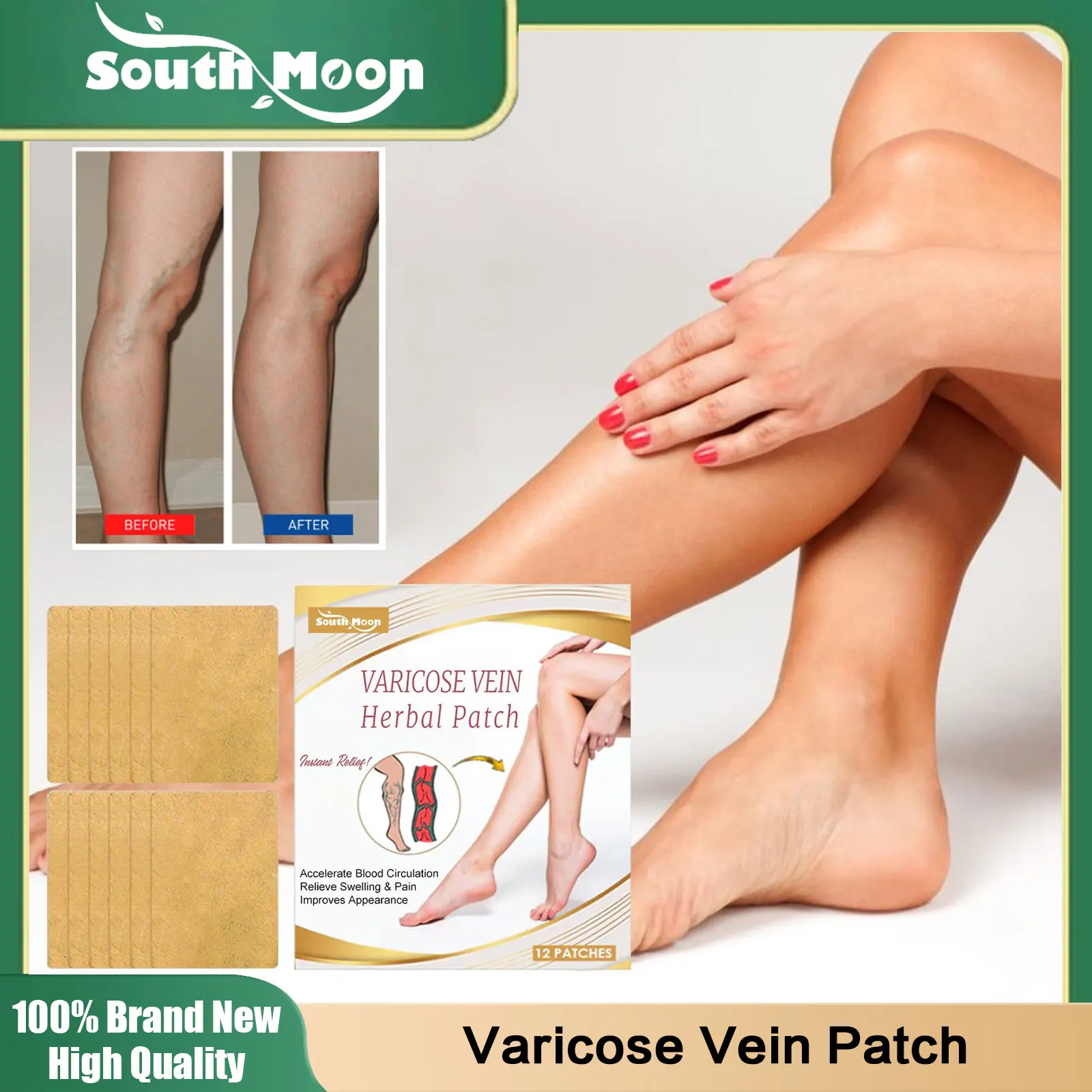 

Varicose Vein Patch Relieve Legs Dilated Spider Pain Treat Vasculitis Phlebitis Angiitis Removal Smoothing Blood Vessel Sticker