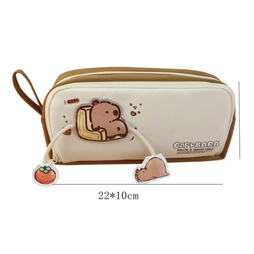 Large-capacity Capybara Pencil Case Multifunctional Storage Box Capybara Pen Pouch Zipper Oxford Capybara Pencil Bag Children