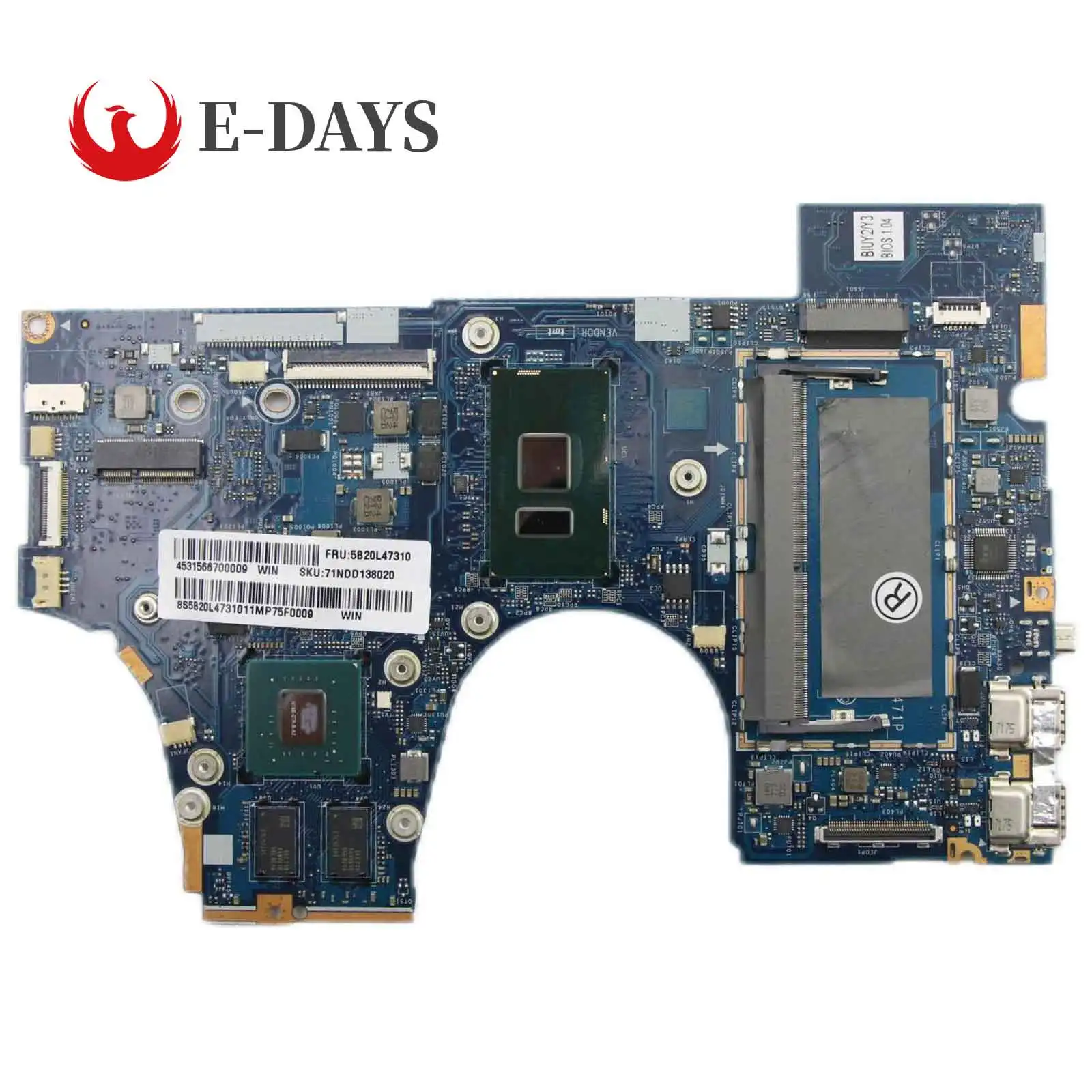 LA-D471P Main Board CPU I7-6500U for Lenovo Yoga 710-14ISK IdeaPad Laptop Motherboard DIS 100% WORK