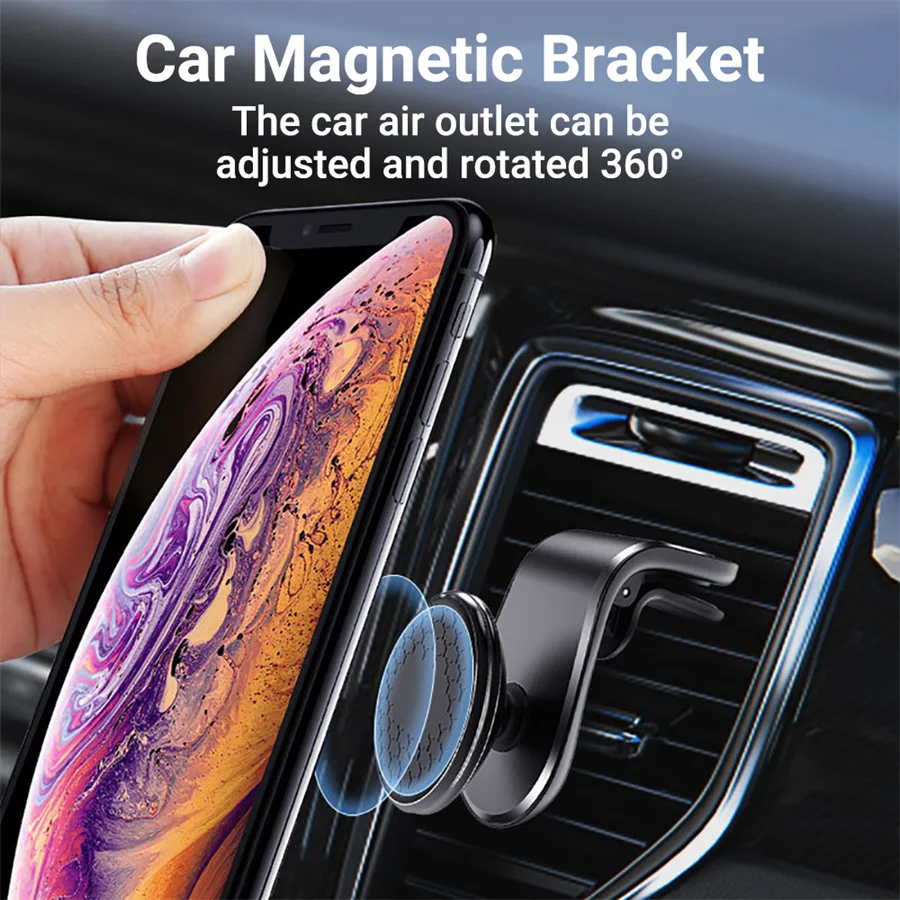 Rotatable Universal Magnetic Car Phone Holder Air Vent Mount Stable GPS Navigation Stand for iPhone Samsung Xiaomi