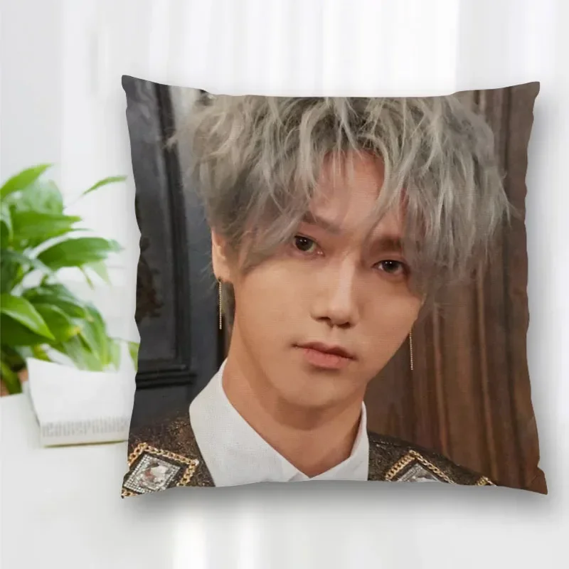 Custom KPOP Super Junior Pillow Slips Polyester Decorative Pillowcases Zipper Pillow Case Pillowcase Cover Square 45x45cm
