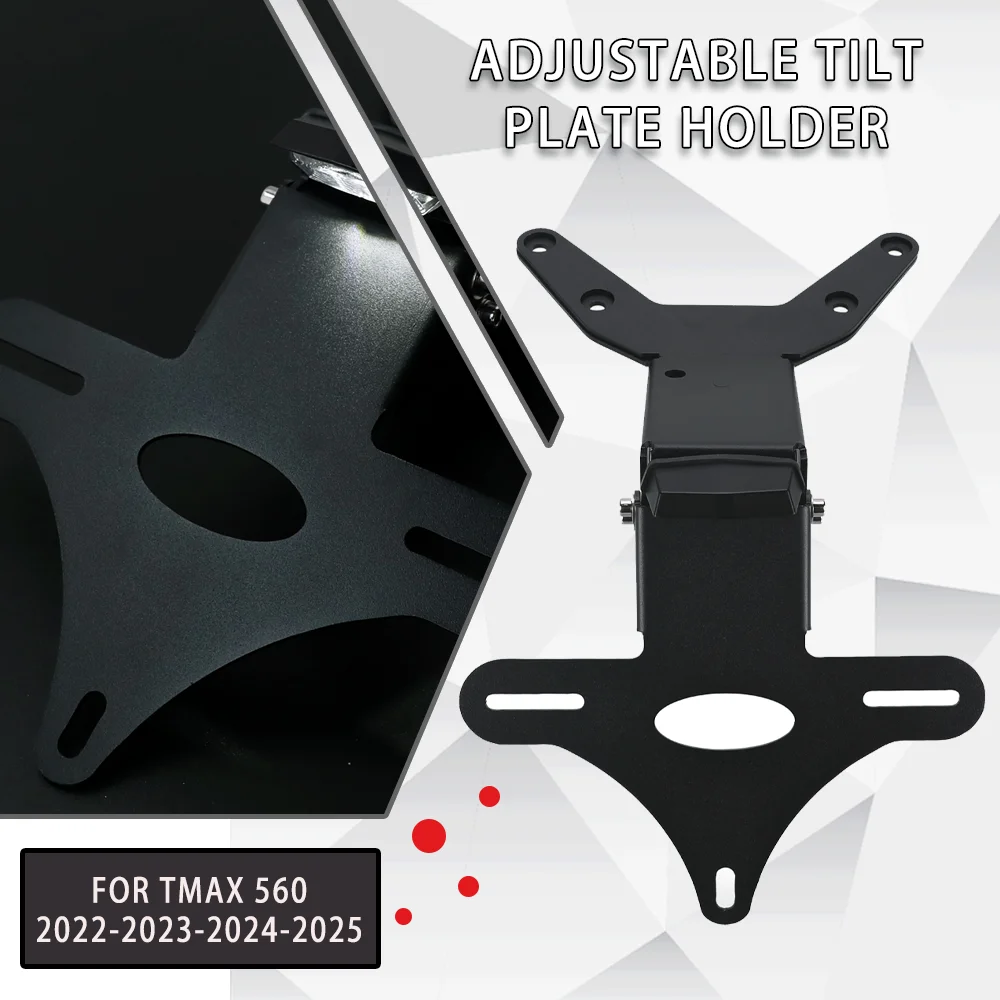 2024 Motorcycle Adjustable License Plate Holder Bracket Rear Tail Tidy Fender Eliminator Kit For Yamaha Tmax T-MAX 560 2022 2023