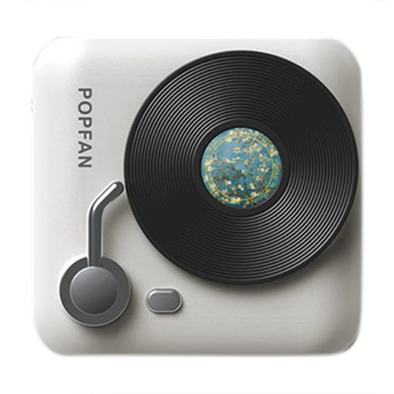 A68M-새로운 크리에이티브 레코드 플레이어 가습기, 목 팬, USB 데스크탑 스프레이 가습기, 게으른 목 팬