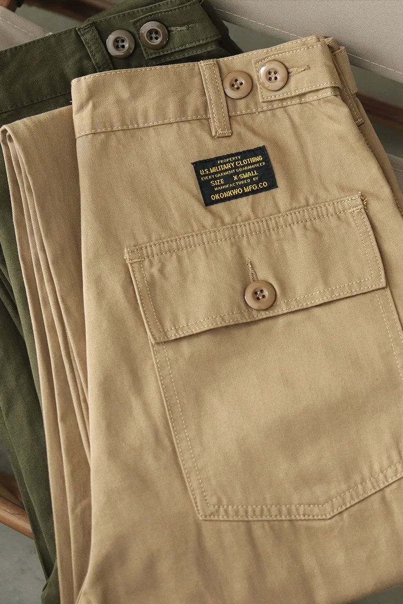 Pantalones militares de OG-107 Retro para hombre, Pantalón de algodón puro, holgado, informal y recto, a la moda, para primavera y otoño