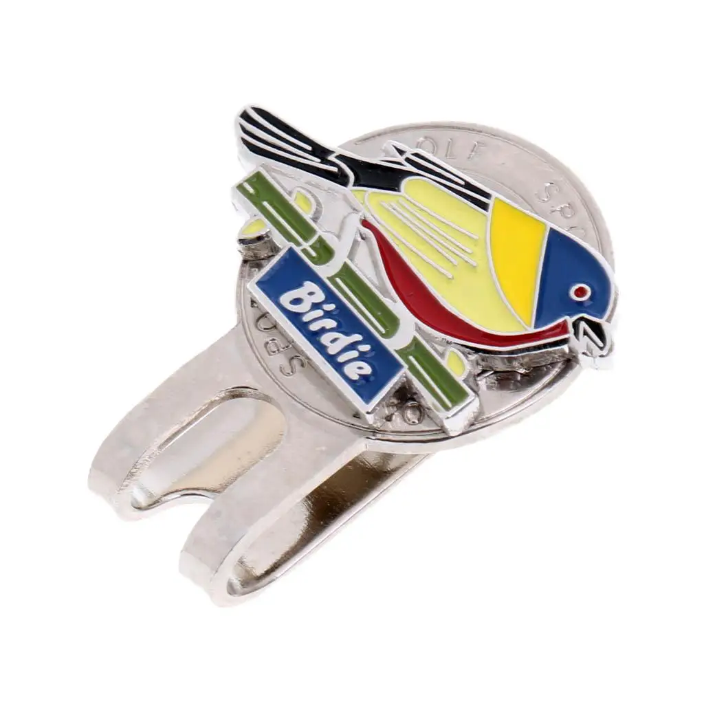 Vivid Bird Design Magnetized Hat Clip Golf Ball Marker Clip Onto Cap Visor