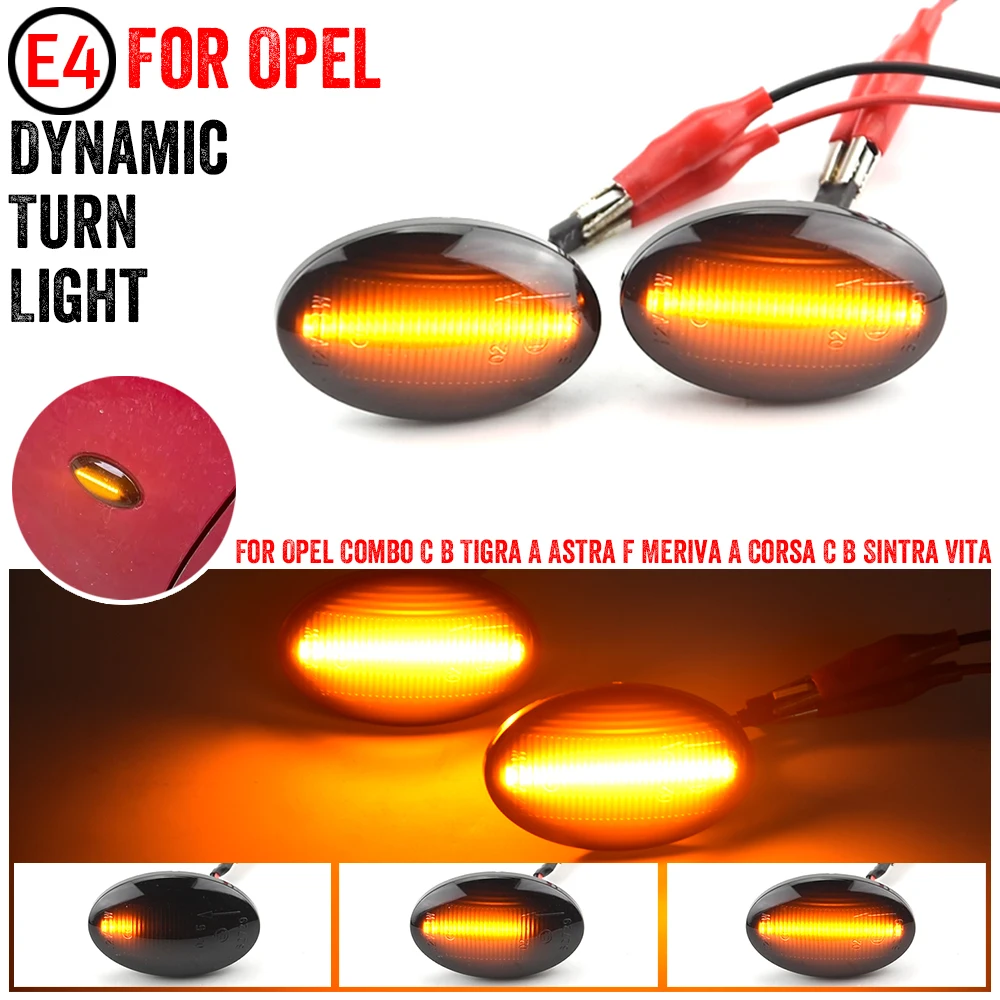 2pcs For Opel Corsa B C Astra F Combo B C Meriva A LED Dynamic Side Marker Light Repeater Indicator Light