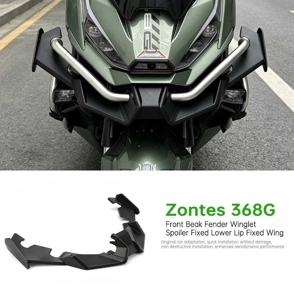 New Motorcycle accessories Front lip spoiler wing fairing Downforce Front Aerodynamics FRONT BEAK FENDER For ZONTES 368G