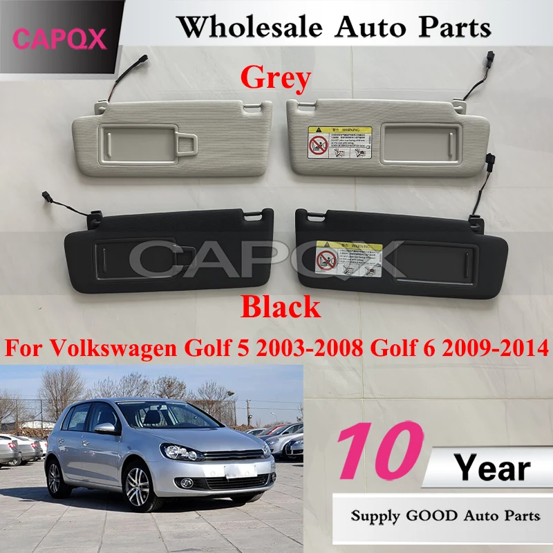 

CAPQX 1 пара внутренних солнцезащитных козырьков для автомобиля Volkswagen Golf 5 2003-2008, Golf 6 2009-2014, передний солнцезащитный экран, козырек от солнца