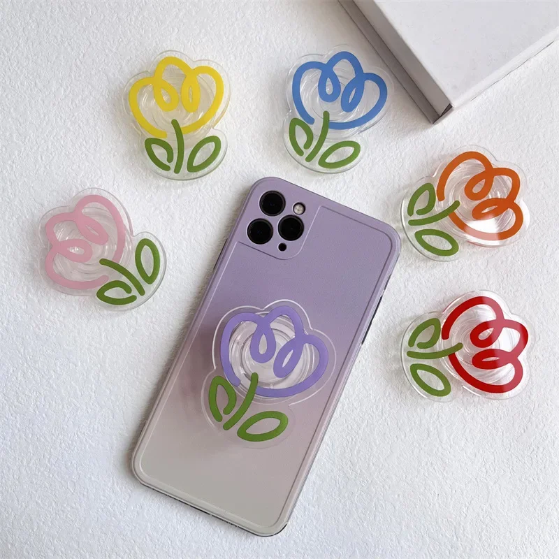 

Складной держатель для мобильного телефона с цветами тюльпана, розетка, карман, поддержка для IPhone, Samsung, кольцо на палец Griptok, расширяющийся кронштейн