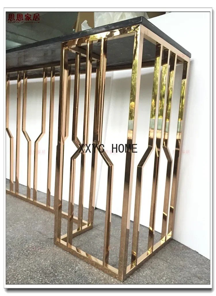 Metal Entrance Platform Living Room Partition Side Table Stainless Steel