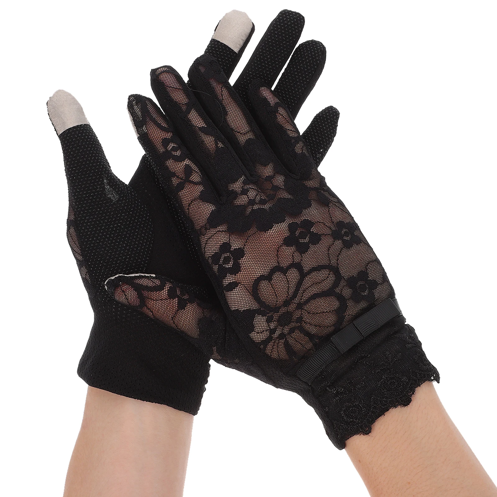 1 Pair Summer Uv Protection Lightweight Lace Short Gloves For Women Wedding Party Prom Halloween Cosplay Banquet Vintage Mesh