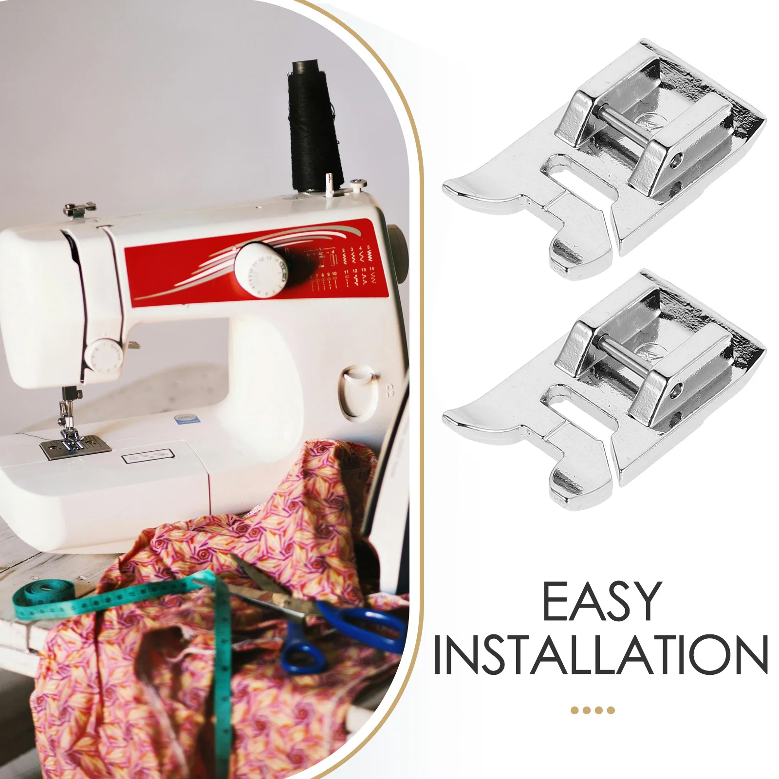 5pcs Sewing Machine Presser Foot Applique Embroidery Foot Home Use Standard Hemmer Stitch Guide Universal Fit Sewing Machines
