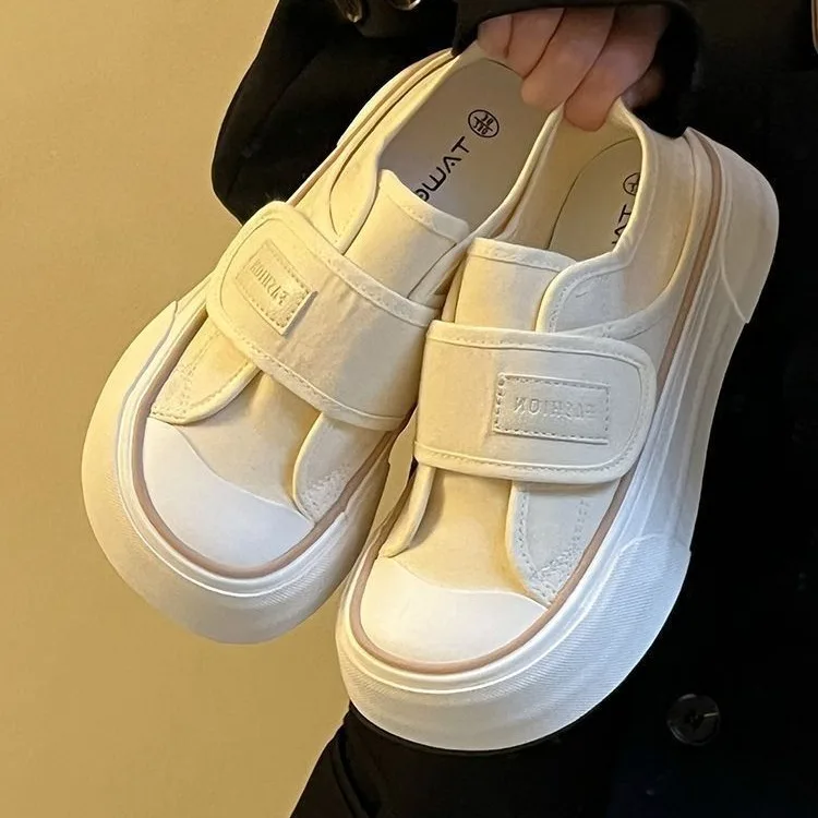 Ns Trendy Must - Compre Mango - Zapatillas de deporte de lona con punta, correa de velcro con suela gruesa, perfecto para primavera y salidas de verano