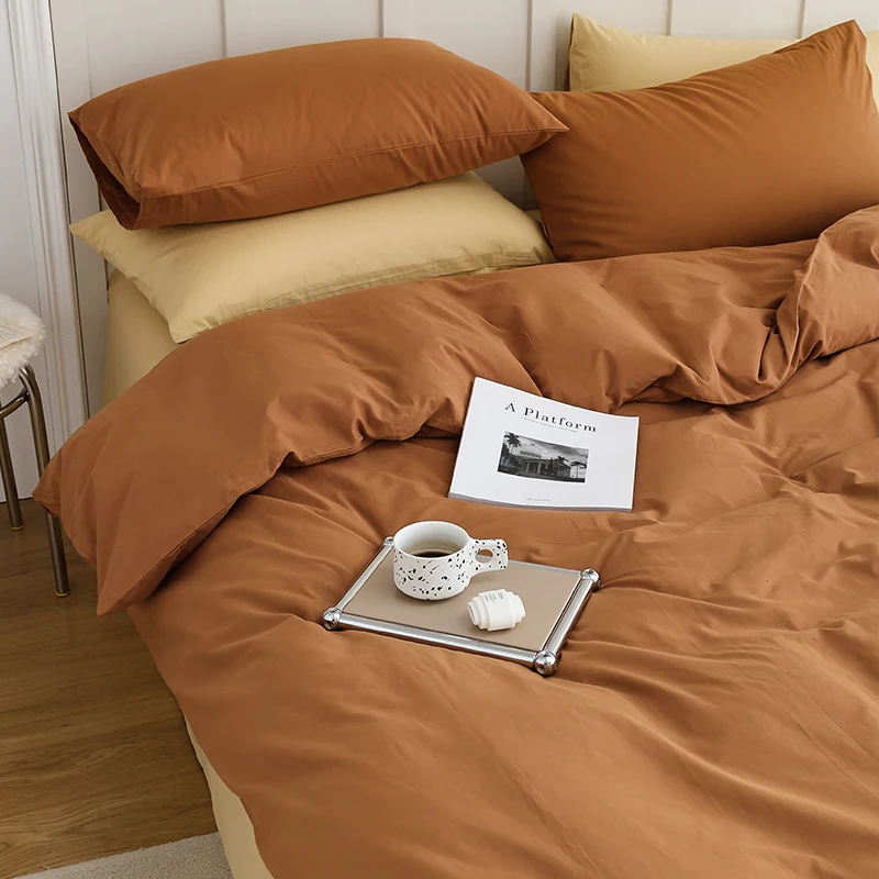

Plain Cotton Single or 3-pc Set King Size Duvet Cover Queen Size Option Zipper Closure Bed Linens Euro Bedding Bedsure Comforter