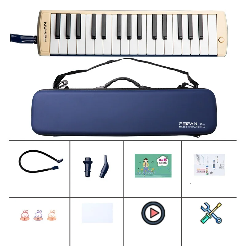 Hooqu Hoge kwaliteit 32-toetsen studenten Professioneel spelen Melodica voor volwassen beginners