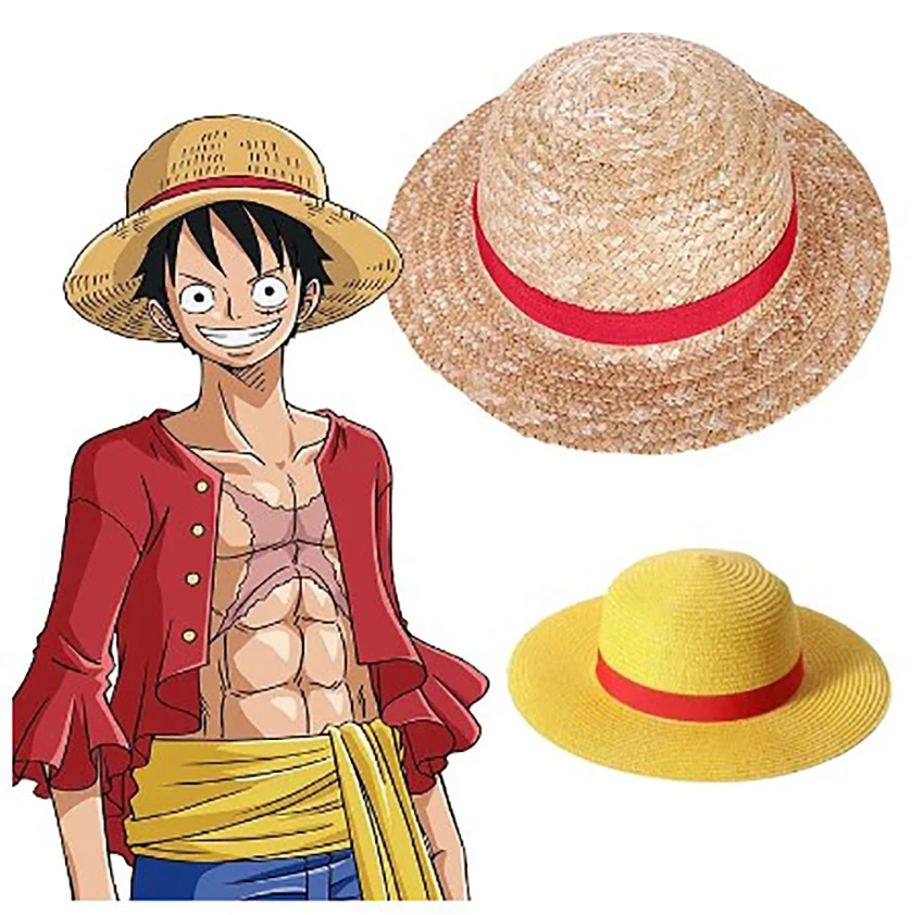 2024 New Straw Hat Anime Cosplay Prop Luffy Cap Role Play Stage Performance Accessories Adult Unisex Sunshade Hat Adult And Kids