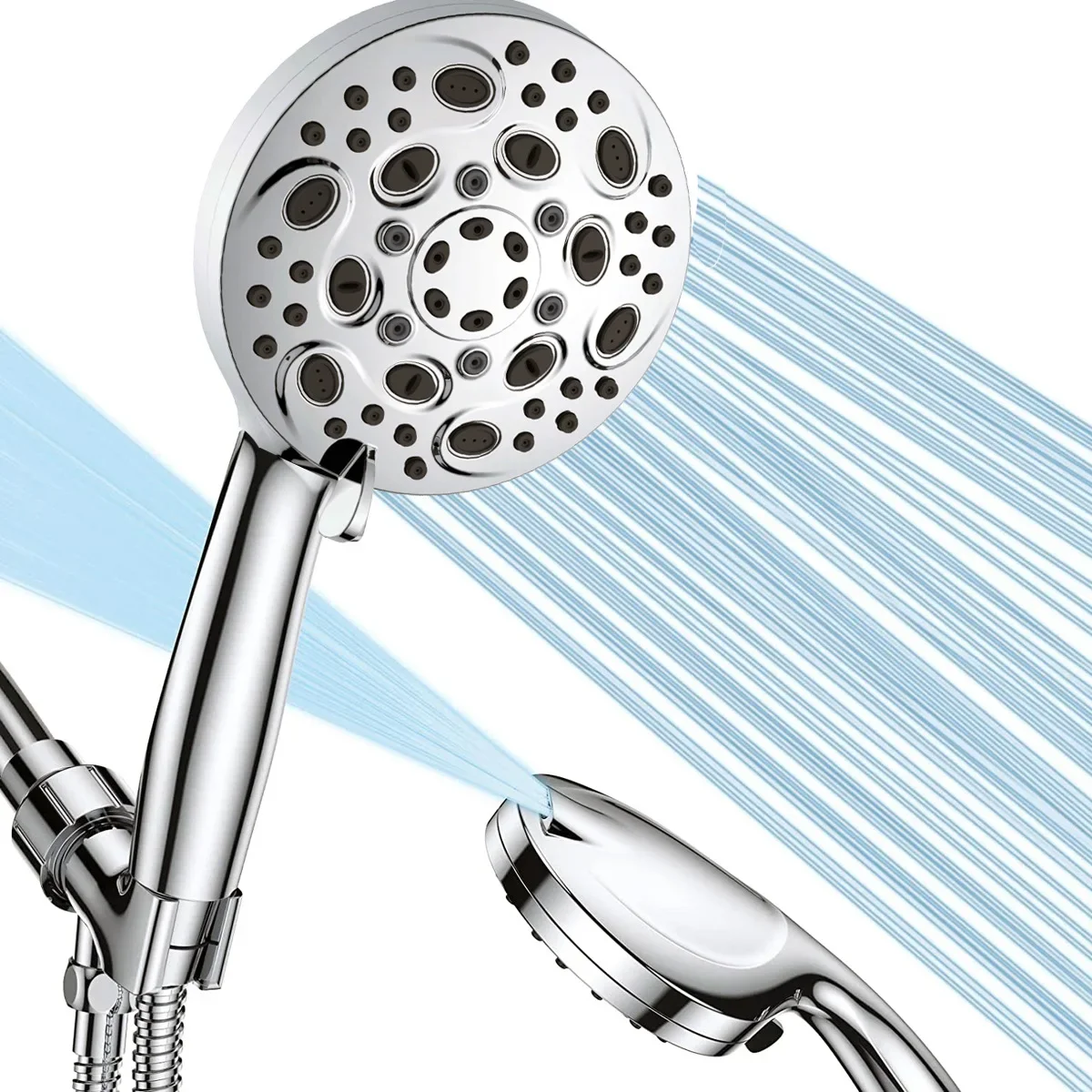 European and American 10 Function Filter Handheld Shower with Back Spray Gun and Water Electric Plating Shower Set