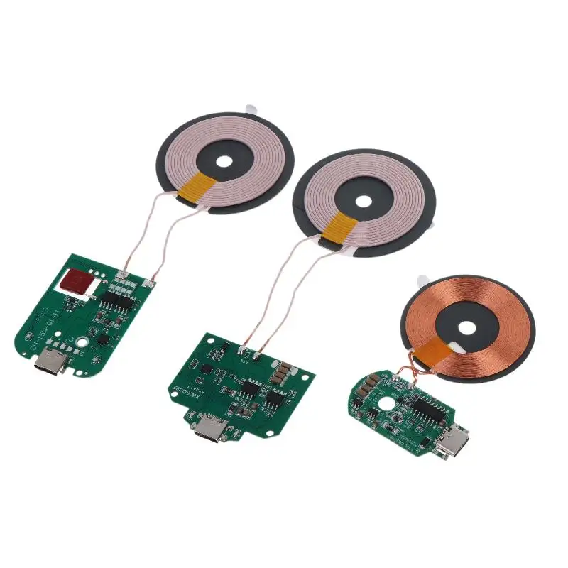 New New 1Pcs Standard Wireless Charging TYPE-C MICRO-USB 5V 9V 15W Wireless Charger Module Transmitter PCBA Circuit Board Coil view 6