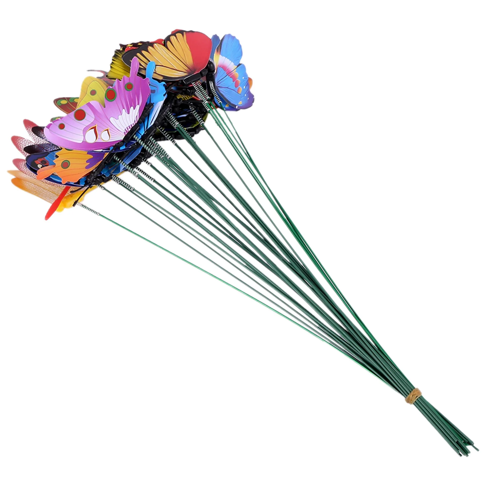 20 Pieces Garden Butterflies Stakes And 4 Pieces Dragonflies Stakes Garden Ornaments For Yard Patio Party Decorations, Totally 2