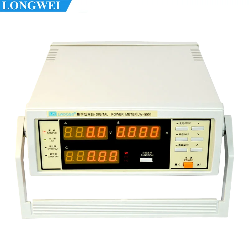 Longwei LW-9800 Power Tester Alarm Function 600V 20A Digital Measuring Instrument Current Voltage Testing equipment Large Screen