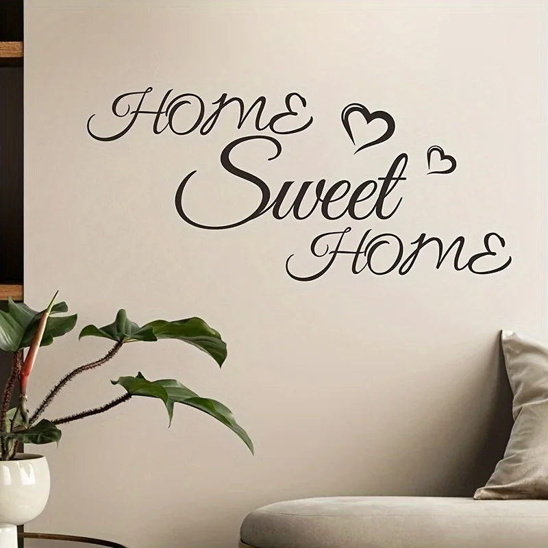 Home Sweet Home Dekorationszubehör für Schlafzimmer Vinyl-Aufkleber DIY PVC Heimdekorationszubehör