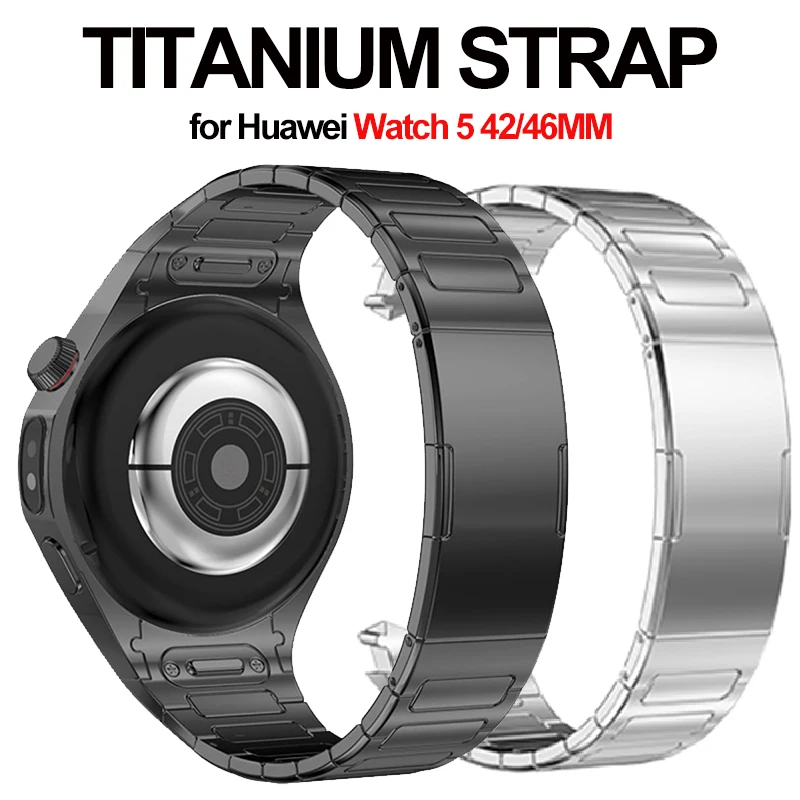 luxury-no-gaps-titanium-strap-for-huawei-watch-5-46mm-metal-band-for-huawei-watch-5-42mm-46mm-business-quick-release-band