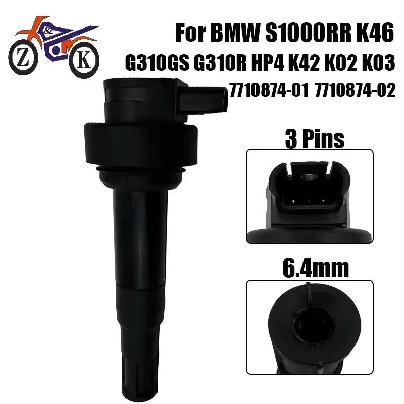 

1 шт. EFI мотоциклетная катушка зажигания для BMW S1000RR G310R G310GS 2016-2019 K02 K03 K46 HP4 K42 палочка зажигания 7710874-01 7710874-02